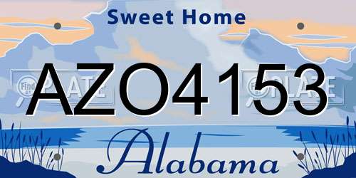 AZO4153 Alabama License Plate