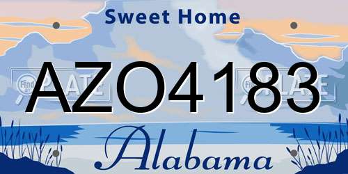 AZO4183 Alabama License Plate