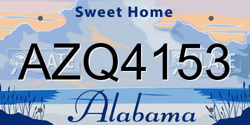 AZQ4153 Alabama License Plate