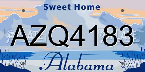 AZQ4183 Alabama License Plate