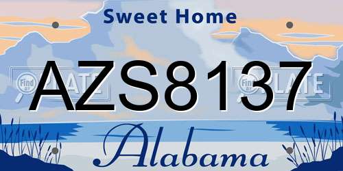 AZS8137 Alabama License Plate
