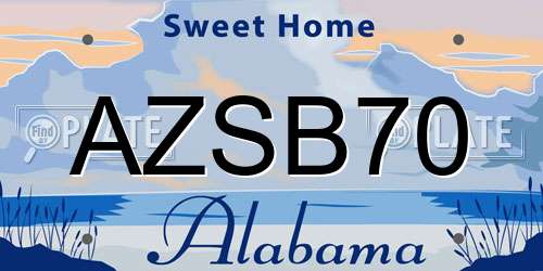 AZSB70 Alabama License Plate