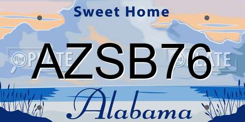 AZSB76 Alabama License Plate