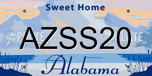 AZSS20 Alabama License Plate