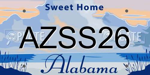 AZSS26 Alabama License Plate