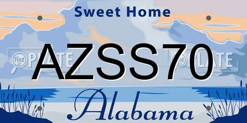 AZSS70 Alabama License Plate