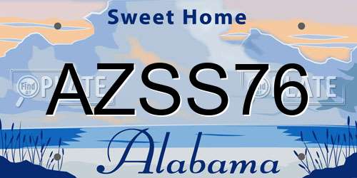 AZSS76 Alabama License Plate