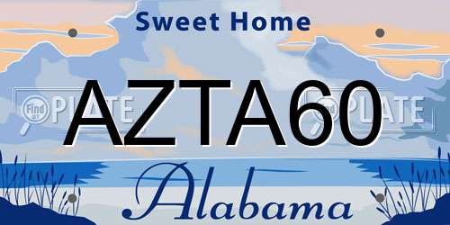 AZTA60 Alabama License Plate