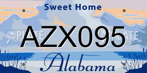 AZX095 Alabama License Plate