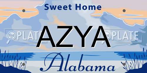 AZYA Alabama License Plate