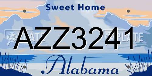 AZZ3241 Alabama License Plate
