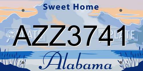AZZ3741 Alabama License Plate