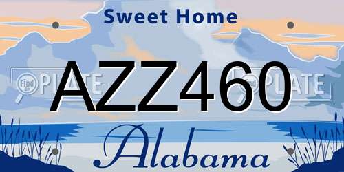 AZZ460 Alabama License Plate