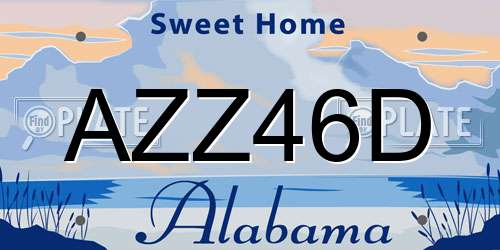 AZZ46D Alabama License Plate