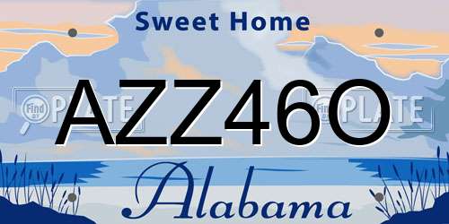 AZZ46O Alabama License Plate