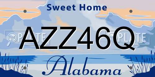 AZZ46Q Alabama License Plate
