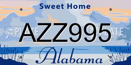 AZZ995 Alabama License Plate