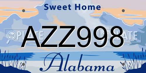 AZZ998 Alabama License Plate