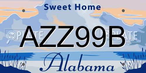 AZZ99B Alabama License Plate