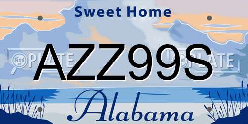 AZZ99S Alabama License Plate