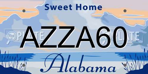 AZZA60 Alabama License Plate