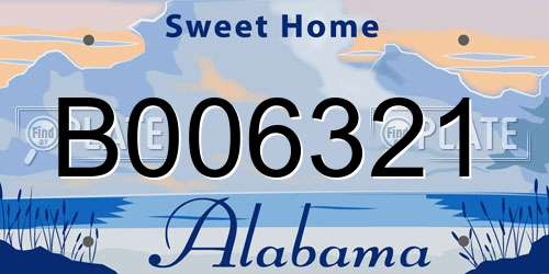 B006321 Alabama License Plate