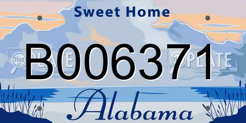 B006371 Alabama License Plate