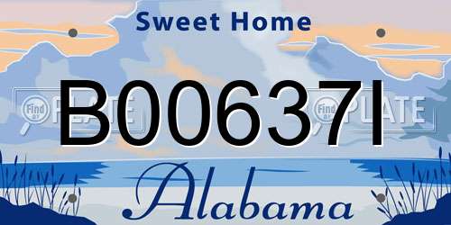 B00637I Alabama License Plate