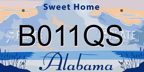 B011QS Alabama License Plate