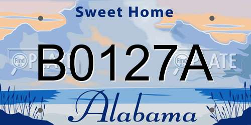B0127A Alabama License Plate