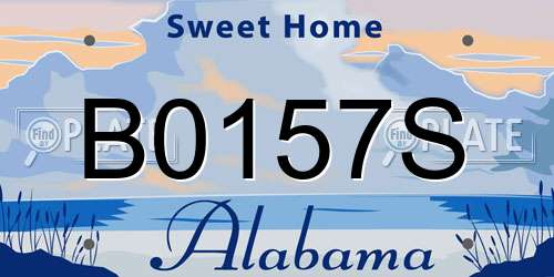 B0157S Alabama License Plate