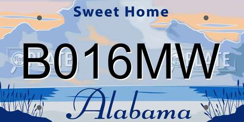 B016MW Alabama License Plate