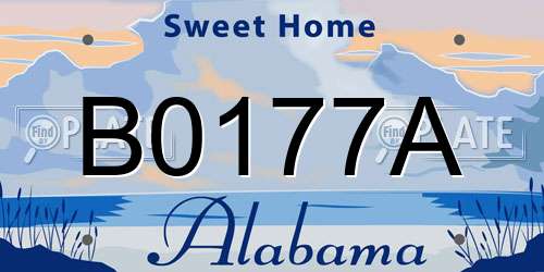 B0177A Alabama License Plate