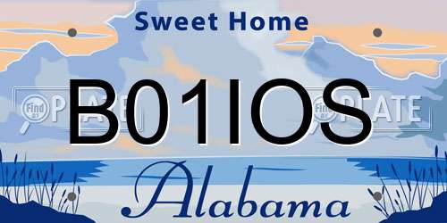 B01IOS Alabama License Plate