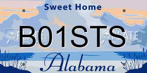 B01STS Alabama License Plate