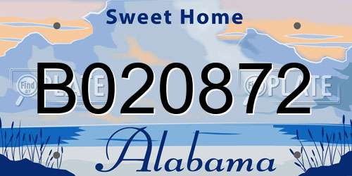 B020872 Alabama License Plate