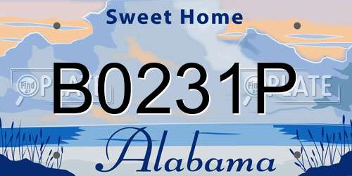 B0231P Alabama License Plate