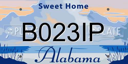 B023IP Alabama License Plate
