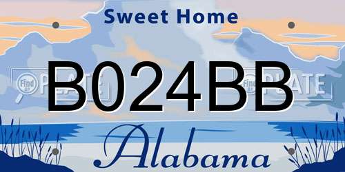 B024BB Alabama License Plate