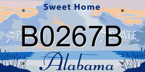B0267B Alabama License Plate