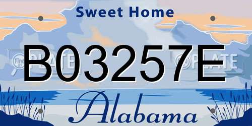 B03257E Alabama License Plate