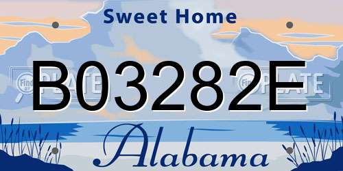 B03282E Alabama License Plate
