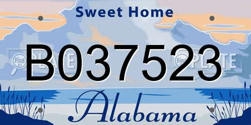 B037523 Alabama License Plate