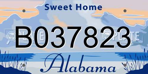 B037823 Alabama License Plate