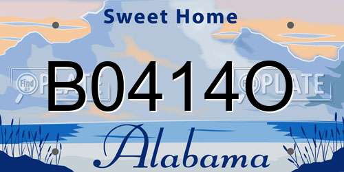 B0414O Alabama License Plate