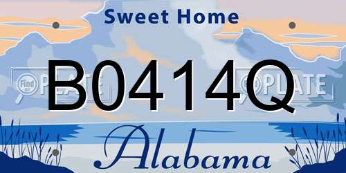 B0414Q Alabama License Plate
