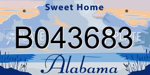 B043683 Alabama License Plate