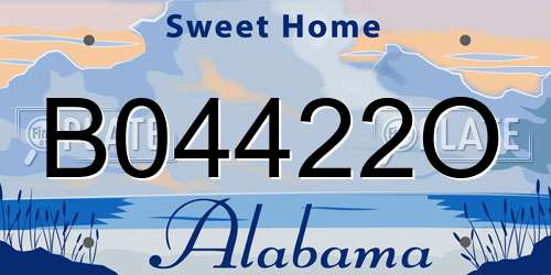 B04422O Alabama License Plate