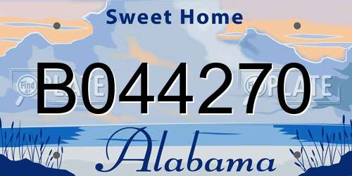 B044270 Alabama License Plate