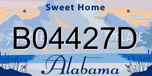 B04427D Alabama License Plate